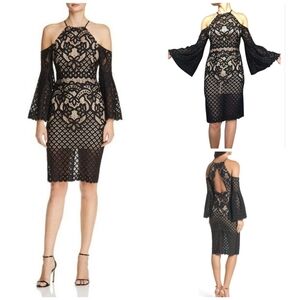 BARDOT Mila lace cold shoulder dress S